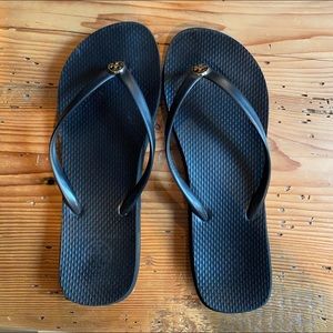 Tory Burch black thong flip flops